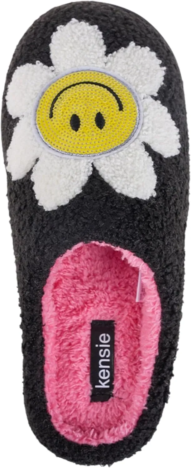 kensie Women's Fluffy Slippers – Ultra-Soft, Cozy Indoor Slippers for Home & Bedroom – Stylish, Warm, and Comfortable Lounge Footwear