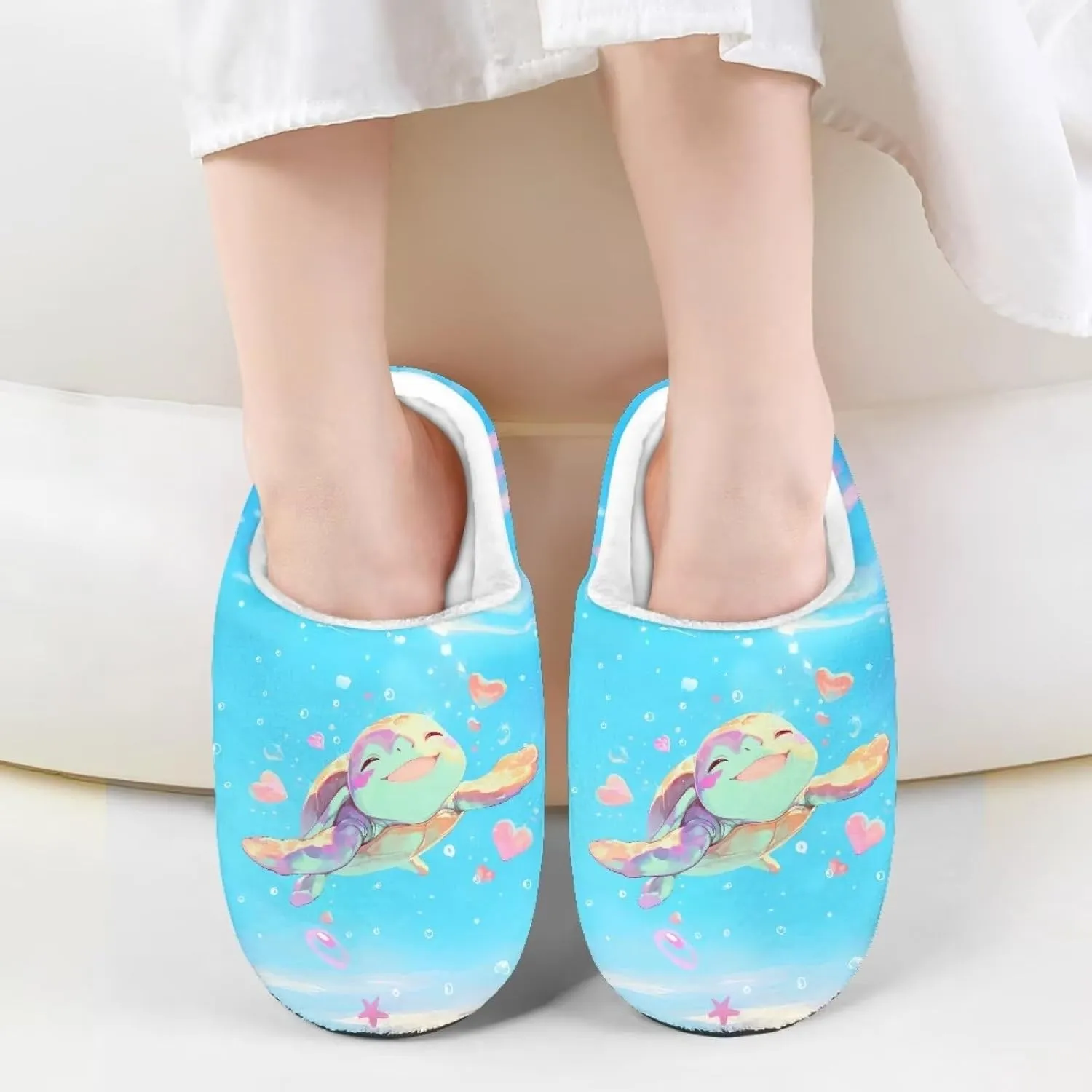 Kids Fuzzy Warm House Slippers for Girls Non Slip Rubber Sole Home Slippers for Toddlers Size 9-15