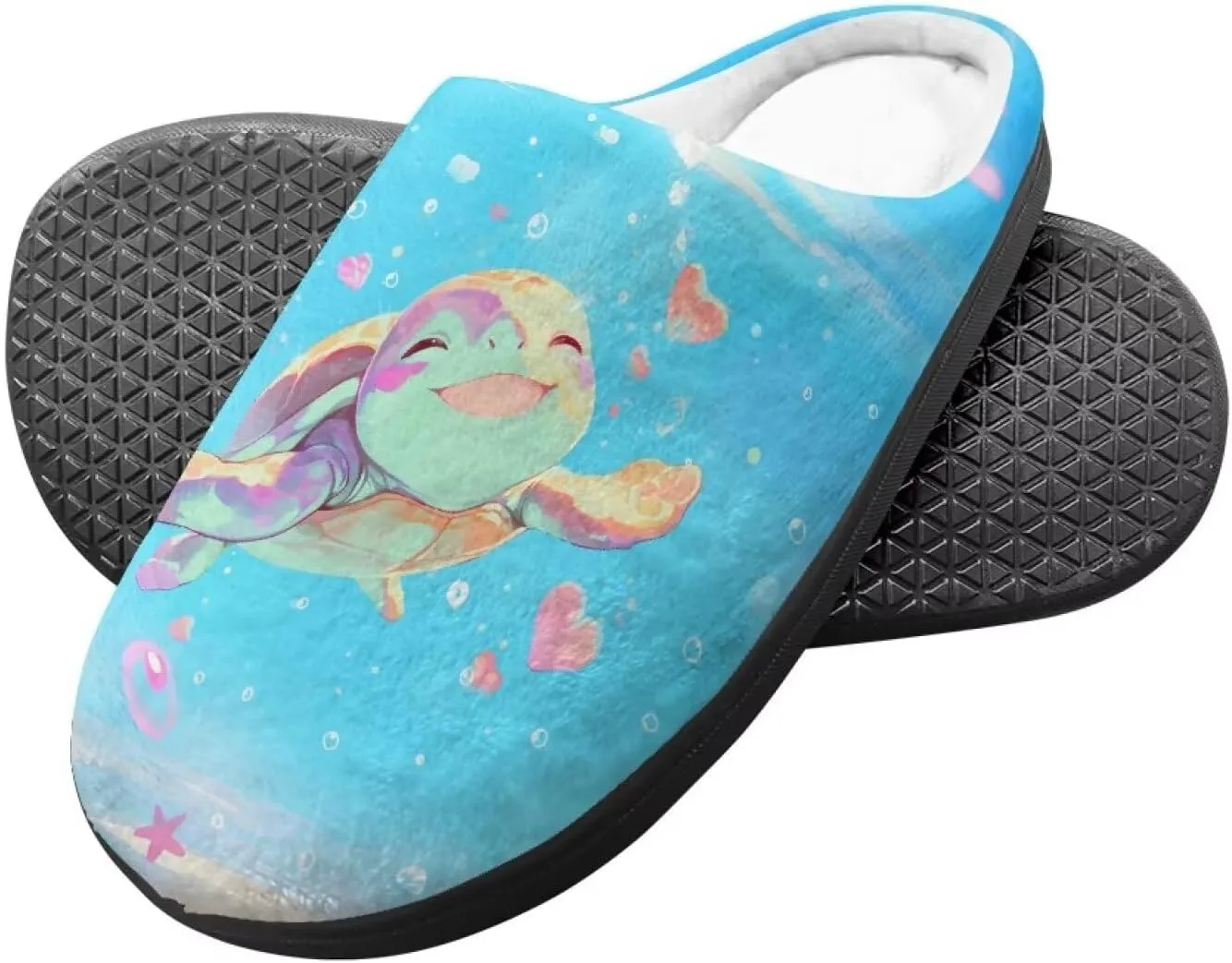 Kids Fuzzy Warm House Slippers for Girls Non Slip Rubber Sole Home Slippers for Toddlers Size 9-15