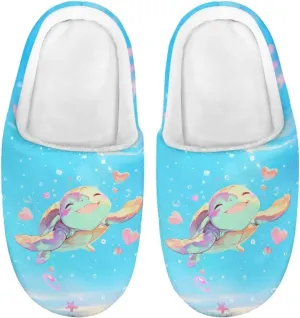 Kids Fuzzy Warm House Slippers for Girls Non Slip Rubber Sole Home Slippers for Toddlers Size 9-15