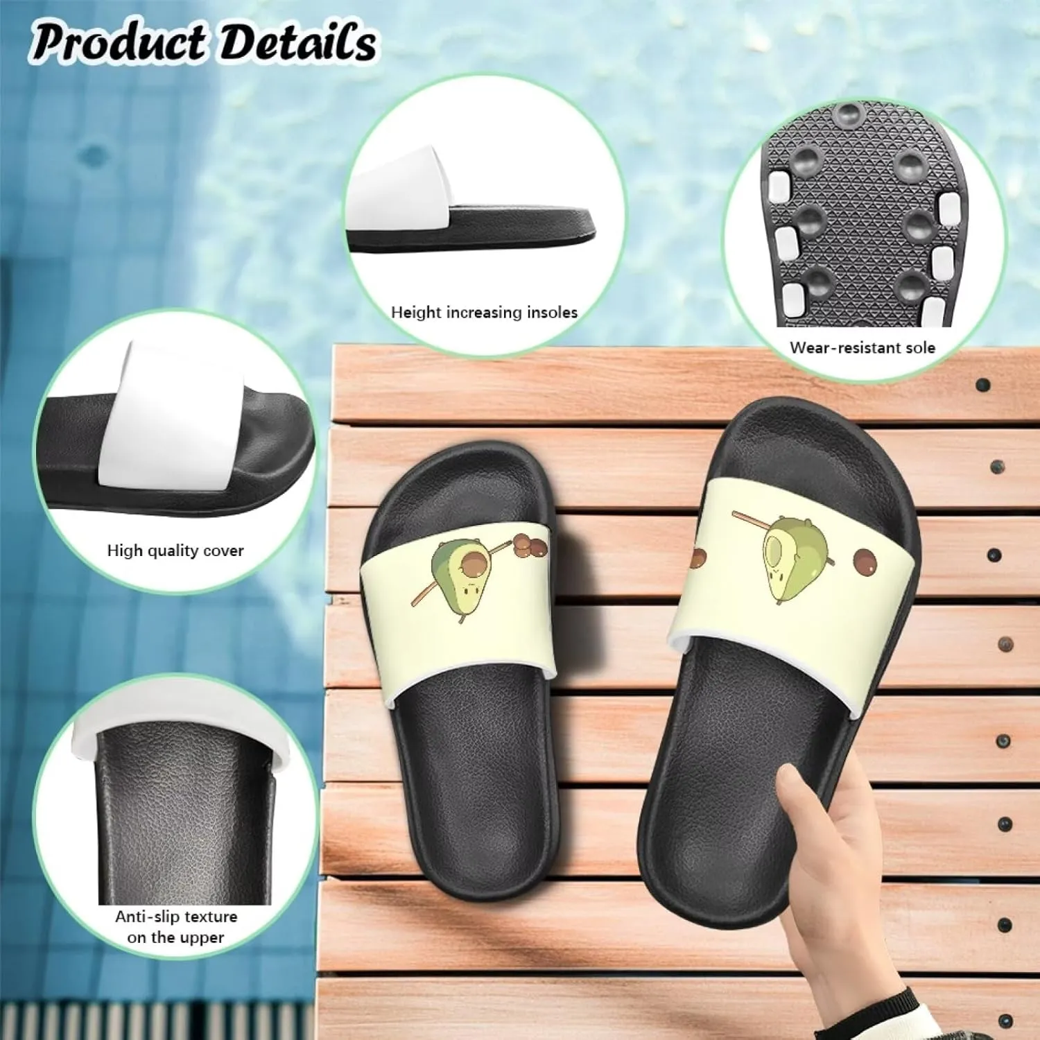 Kids Slide Sandals Footbed Sandal Comfort Toddler Slip On Summer Slippers for Beach Pool Little Big Kid