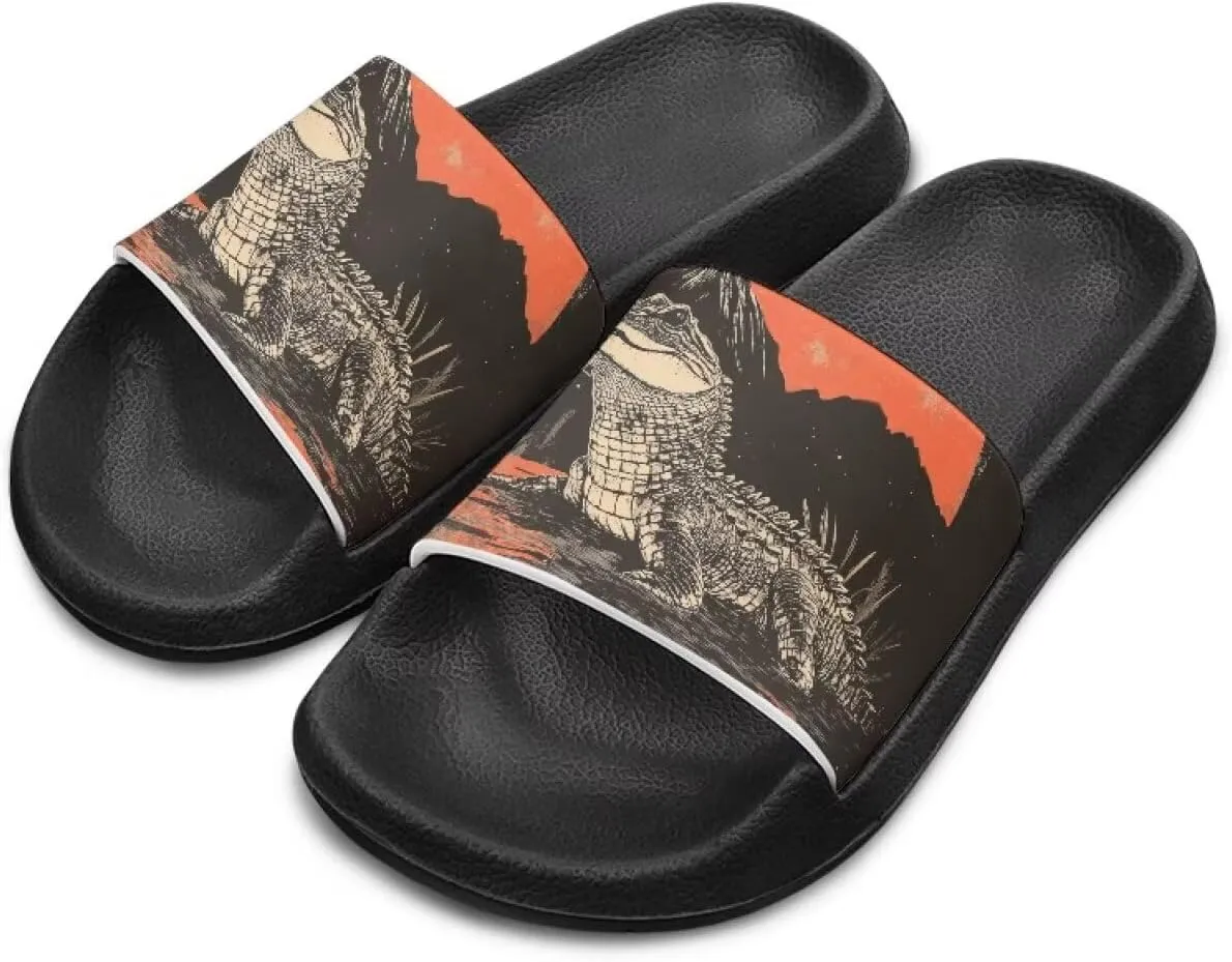 Kids Slides Boys Shower Slippers Slip on Slide Sandals Non-slip Cushioned Sole Summer Beach Pool Shoes（Little Kids - Big Kids）