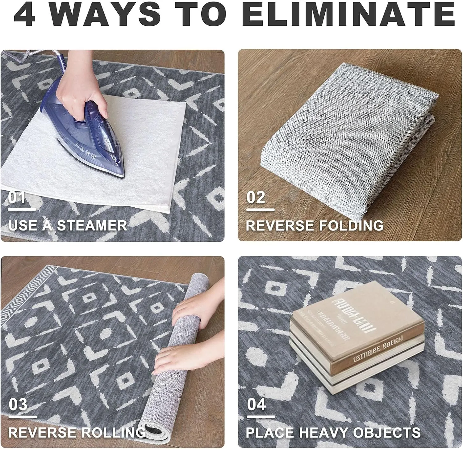 KILOCOCO Kitchen Runner Rug 2x6 Washable Runner Rug Soft Hallway Runners Non Slip Printed Distressed Laundry Room Rugs, Low-Pile Runners for Entryway Bedroom Living Room, Dark Grey