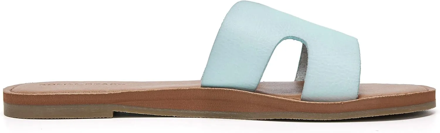 KOLILI Womens Flat Slide Sandals, Summer Fashion Sandals, H Band Sandals Dressy