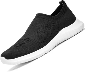 konhill Men's Athletic Walking Shoes - Lightweight Casual Knit Slip on Sneakers