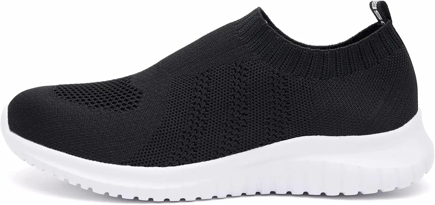 konhill Men's Athletic Walking Shoes - Lightweight Casual Knit Slip on Sneakers