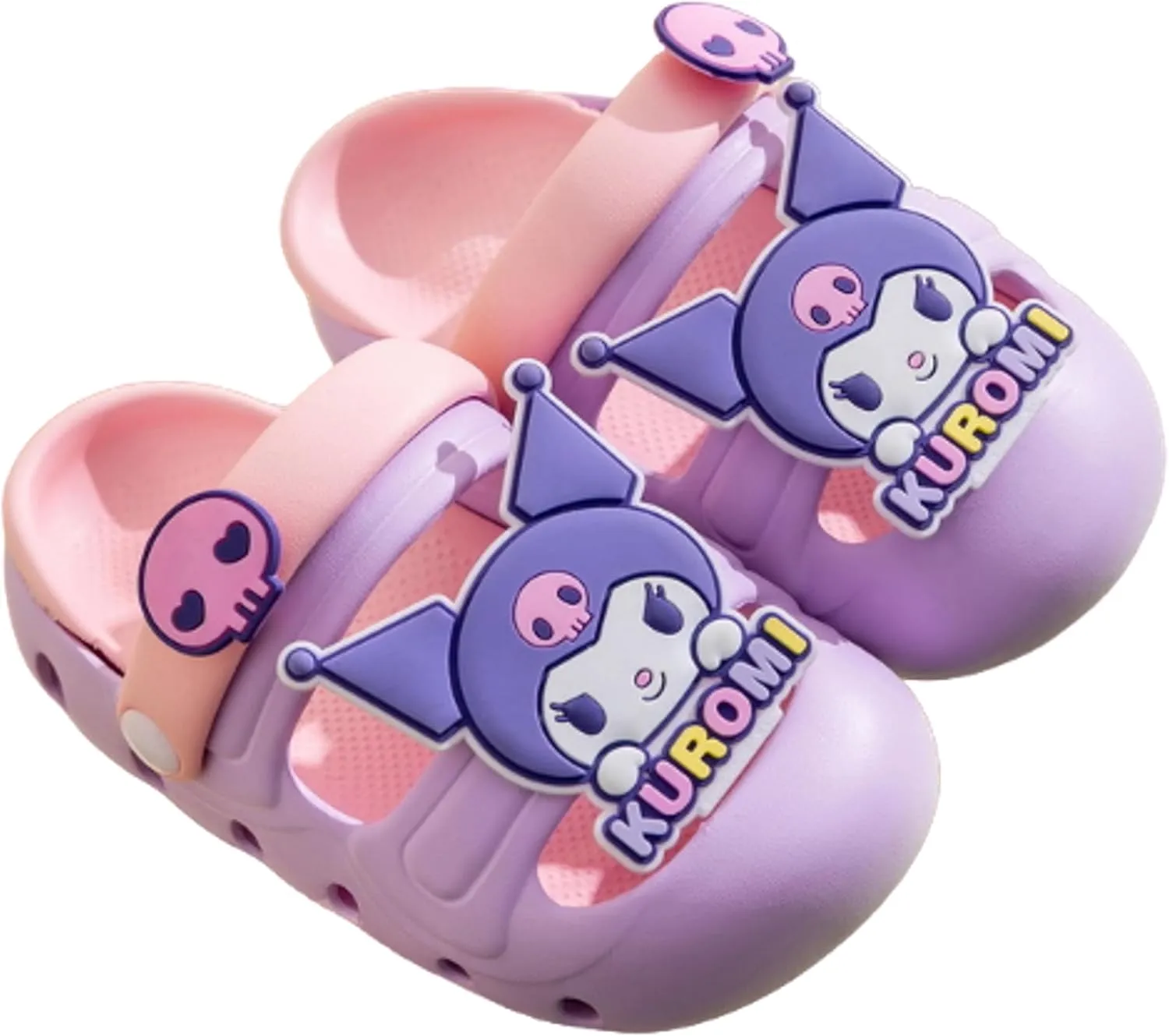 Kuromi & Skull Clogs Slip on Water Shoes Casual Summer for Girls Kids Children