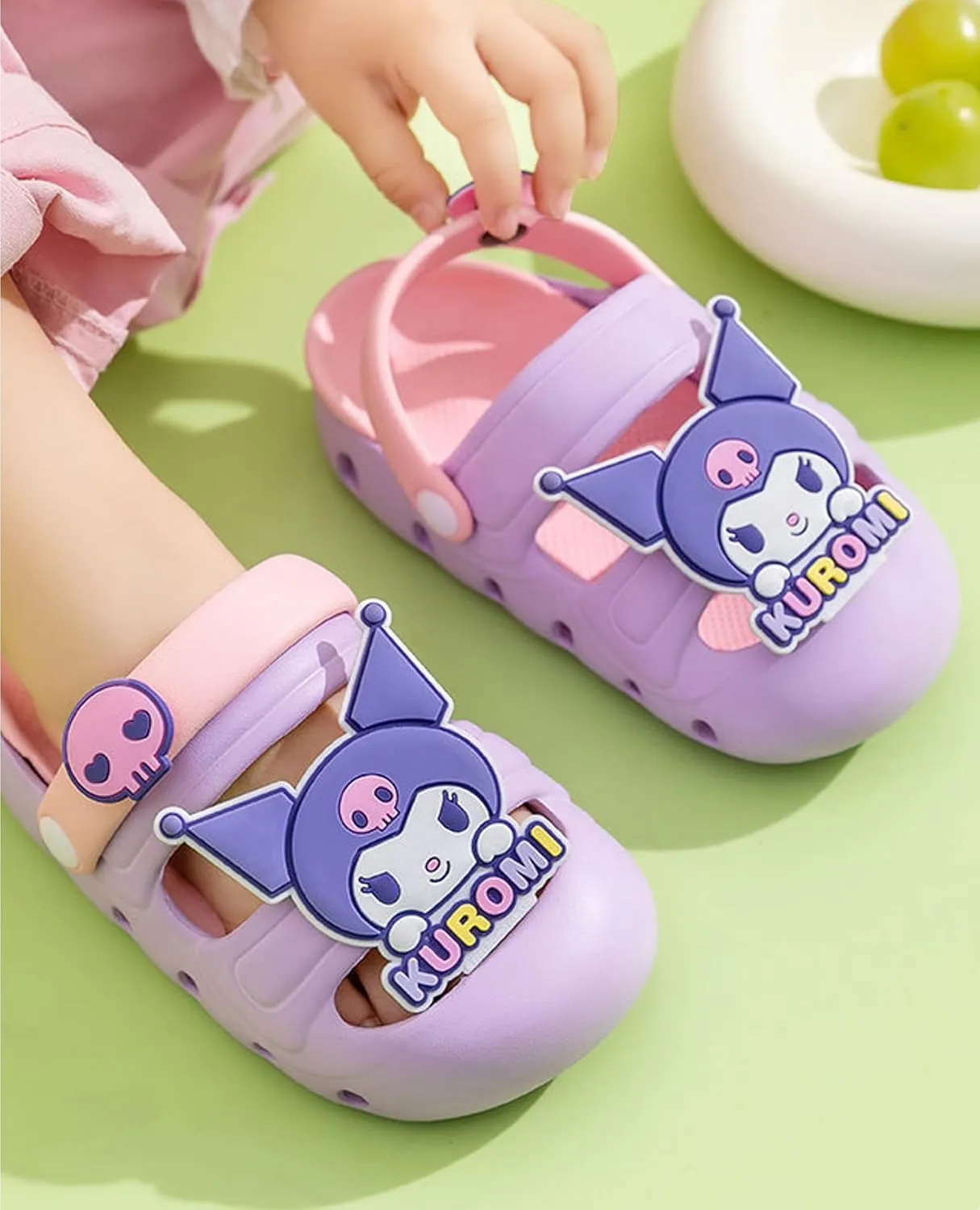 Kuromi & Skull Clogs Slip on Water Shoes Casual Summer for Girls Kids Children
