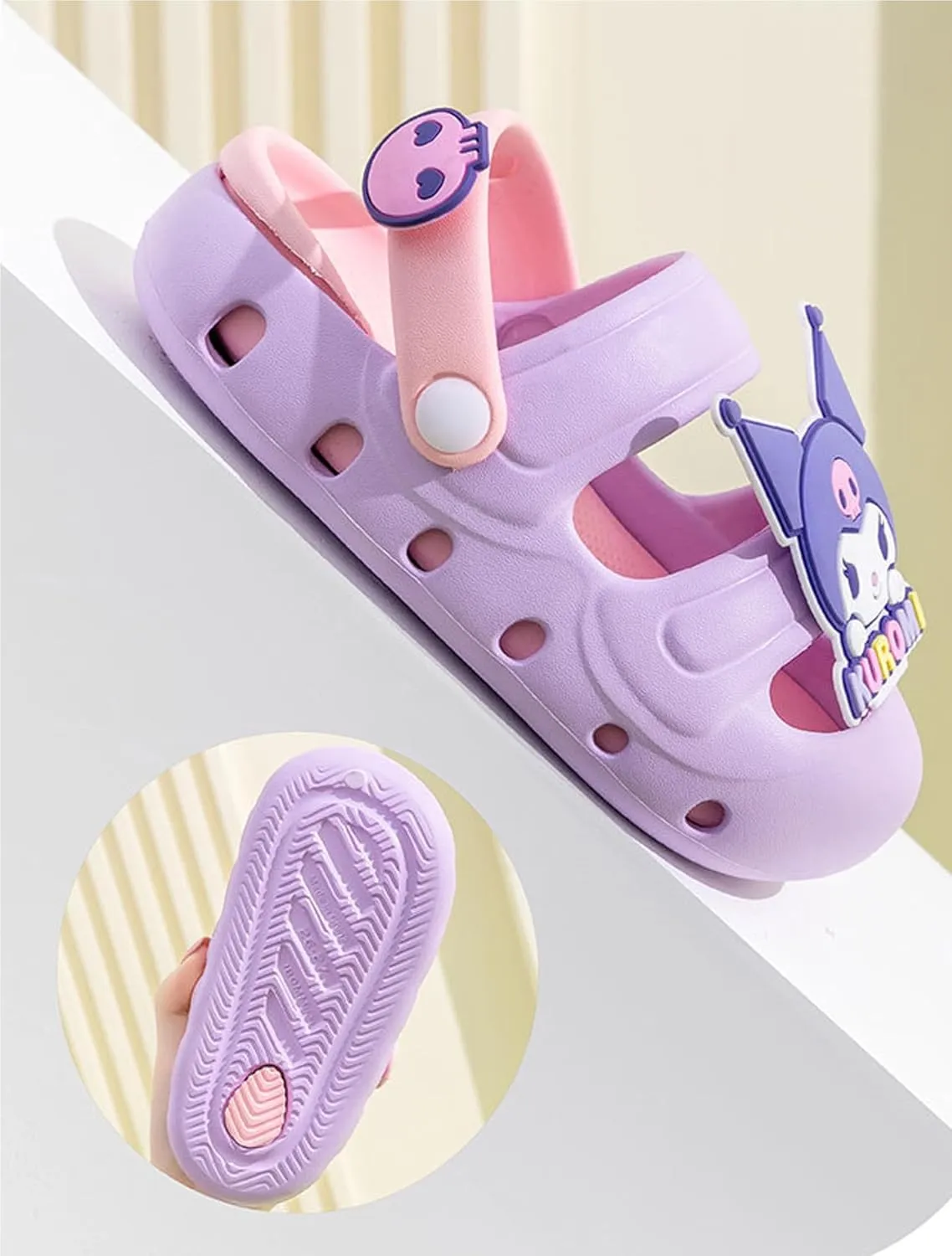 Kuromi & Skull Clogs Slip on Water Shoes Casual Summer for Girls Kids Children