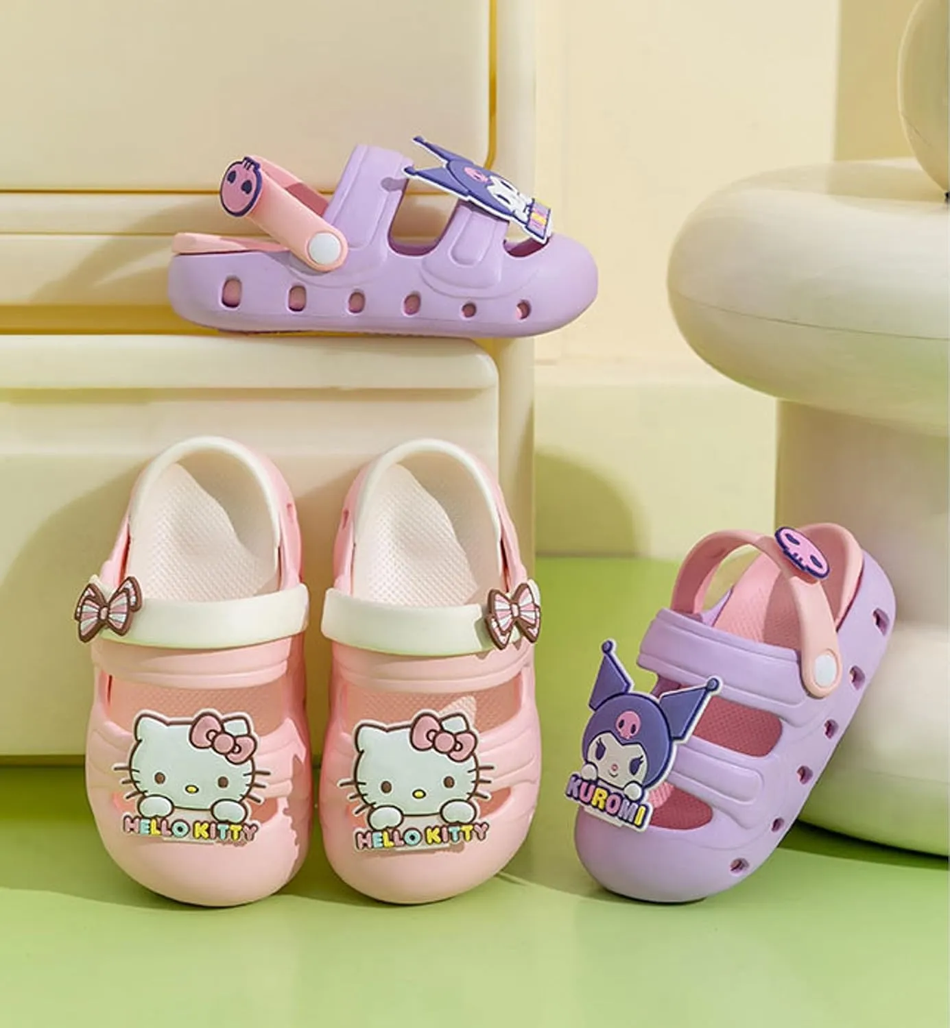 Kuromi & Skull Clogs Slip on Water Shoes Casual Summer for Girls Kids Children