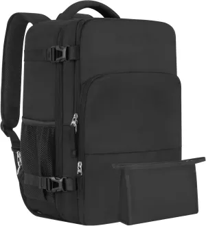 Large Travel Backpack, Carry On Backpack, Personal Item Bag Airline Approved, Lightweight Hiking Backpack, Casual Weekender bag, Laptop Backpack, Black