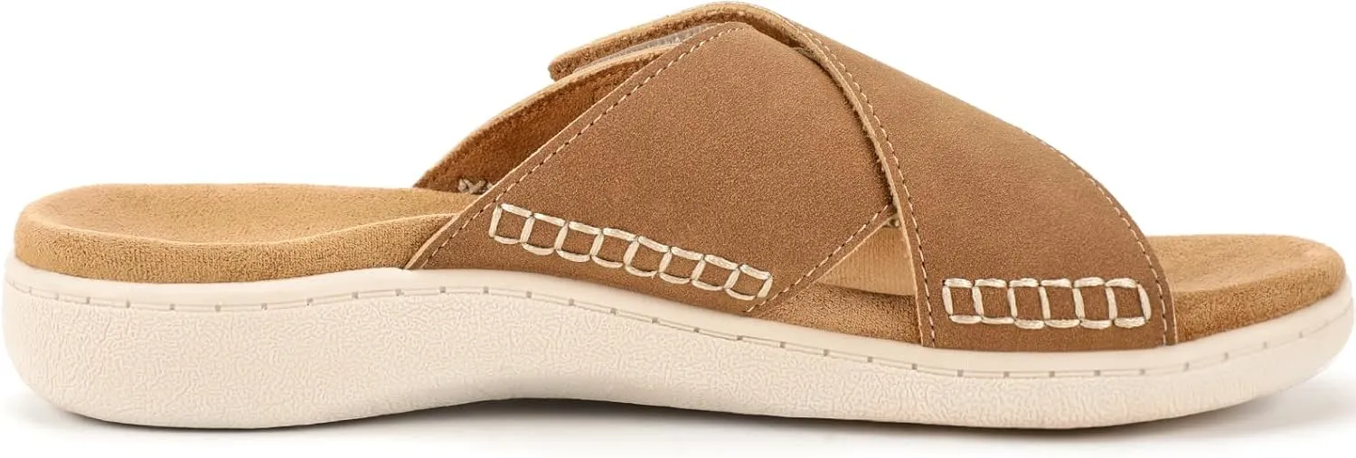 LazyStep Women's Orthotic Slide Sandals with Arch Support & Adjustable Straps