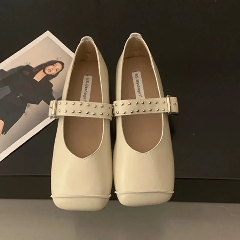 LBSFY  -  Ballet Dance Flats Women Loafer Shoes Square Toe Dress Shallow Soft Shoes 2024 Fashion Cozy Designer Spring Casual Femme Shoes
