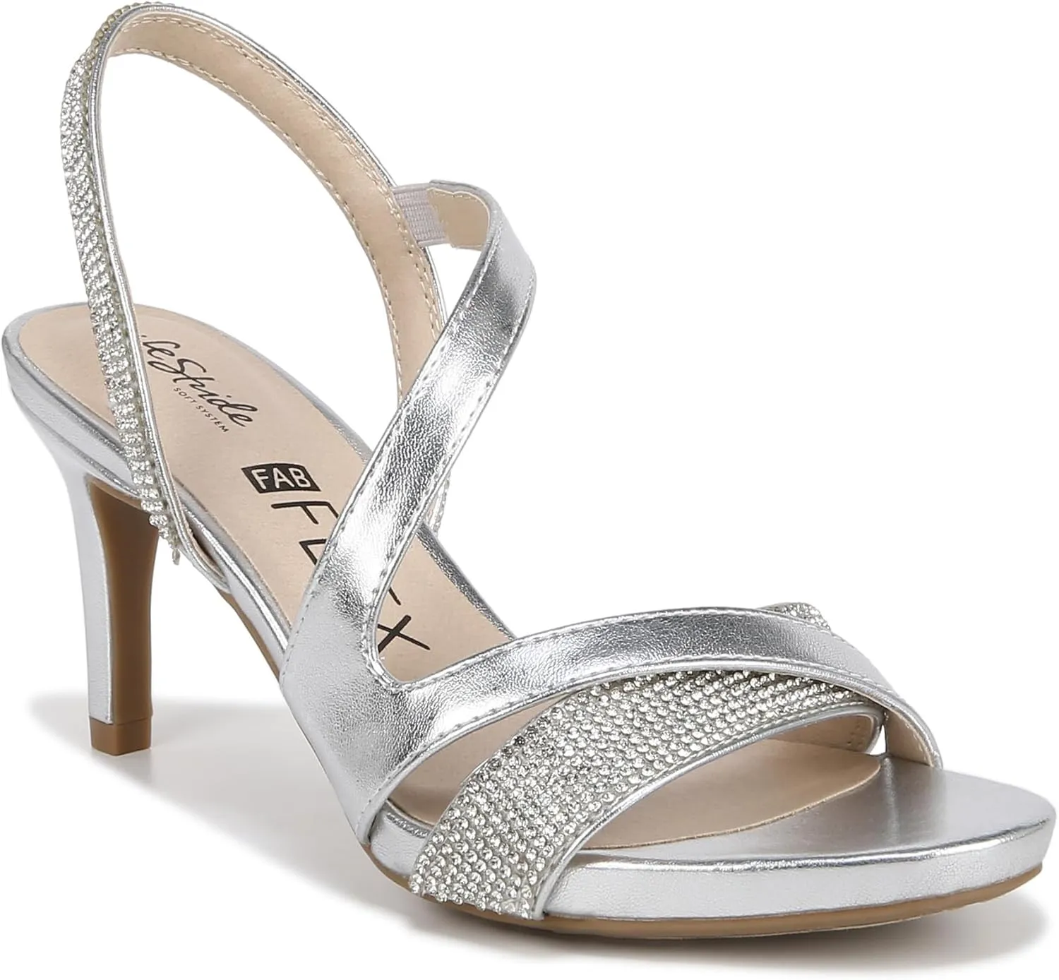 Lifestride Women's Mia Glitz Strappy Heeled Dress Sandal