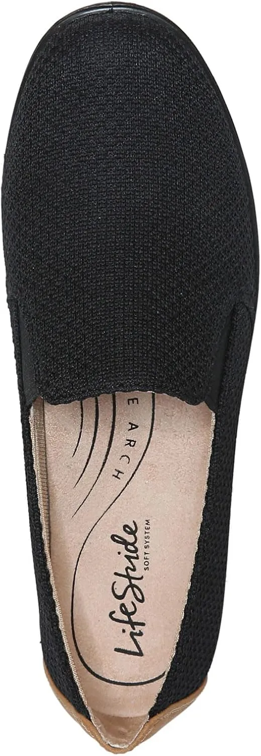 LifeStride Women's Next Level Slip-On Sneaker, Black/Black, 10
