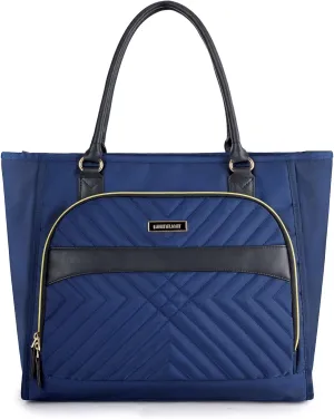 LIGHT FLIGHT Tote Bag for Women, Top Handle Handbag 15.6 inch Laptop Bag Quilted Tote With Pocket Black Totes for Work Bag
