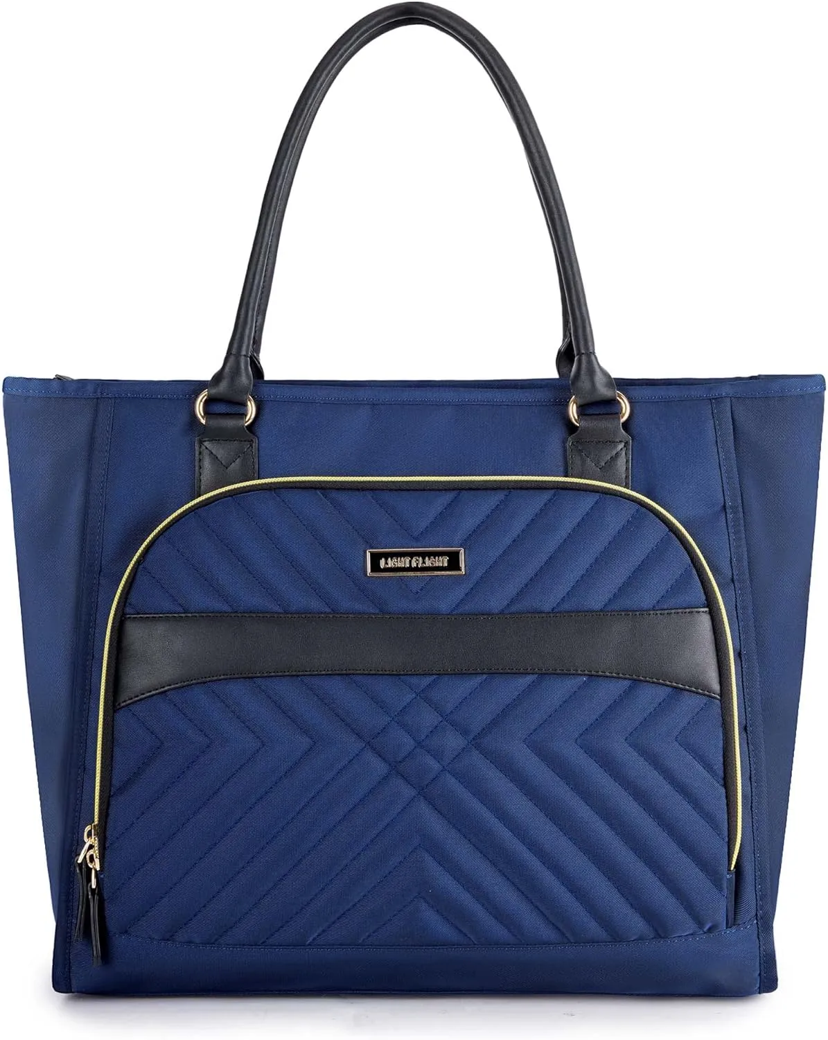 LIGHT FLIGHT Tote Bag for Women, Top Handle Handbag 15.6 inch Laptop Bag Quilted Tote With Pocket Black Totes for Work Bag