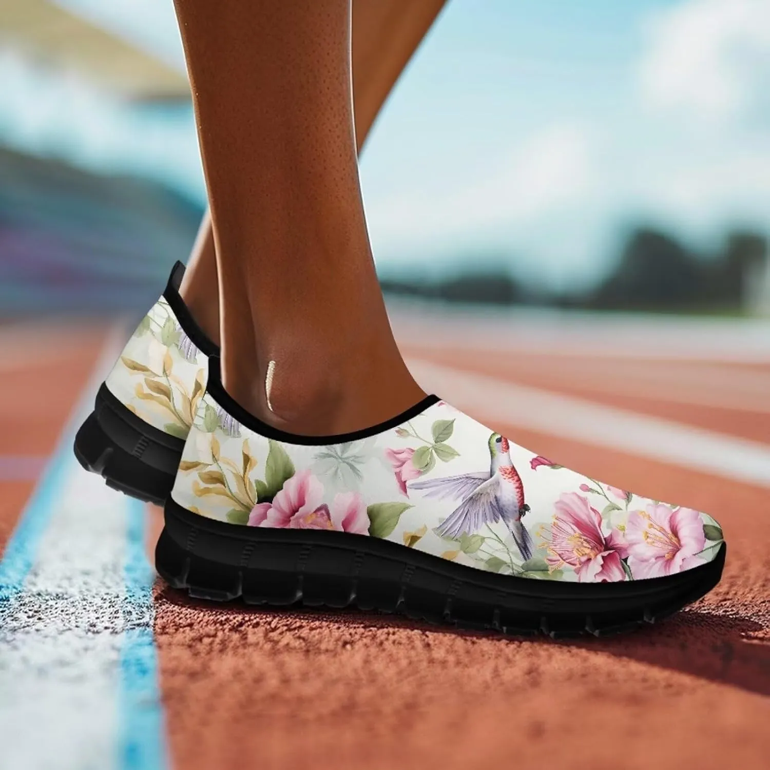 Light Weight Slip On Walking Shoes for Women,Breathable Athletic Running Shoes Anti Slip Gym Workout Shoes Lady Low Top Sneaker Jogging Shoes
