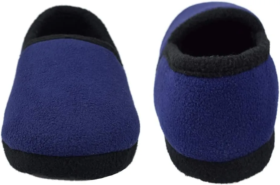 Little/Big Kids Warm Plush Fleece Slippers with Soft Memory Foam Slip-on Indoor Shoes