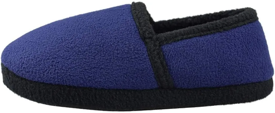 Little/Big Kids Warm Plush Fleece Slippers with Soft Memory Foam Slip-on Indoor Shoes