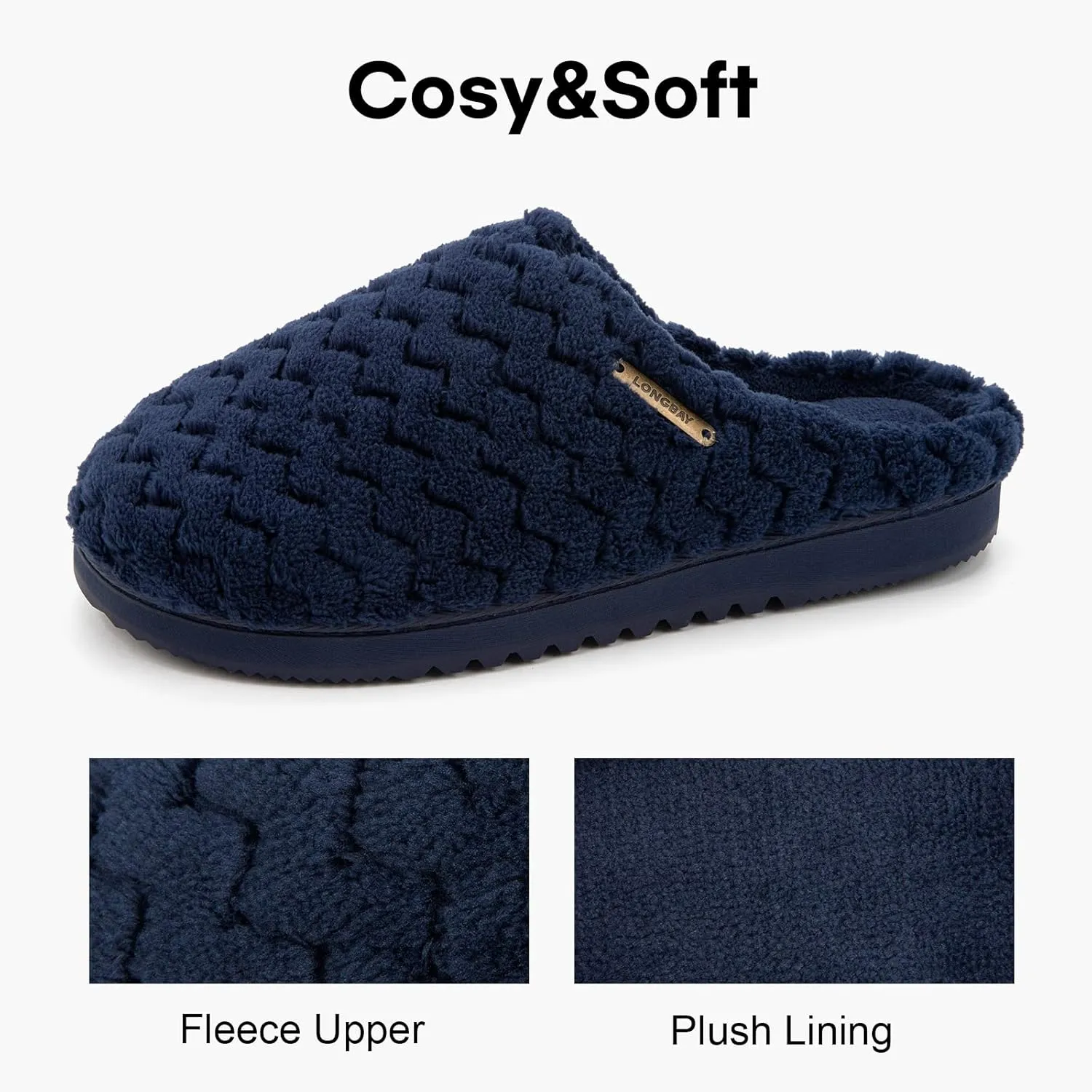 LongBay Women's Slip-On House Slippers Comfy Memory Foam Bedroom Shoes
