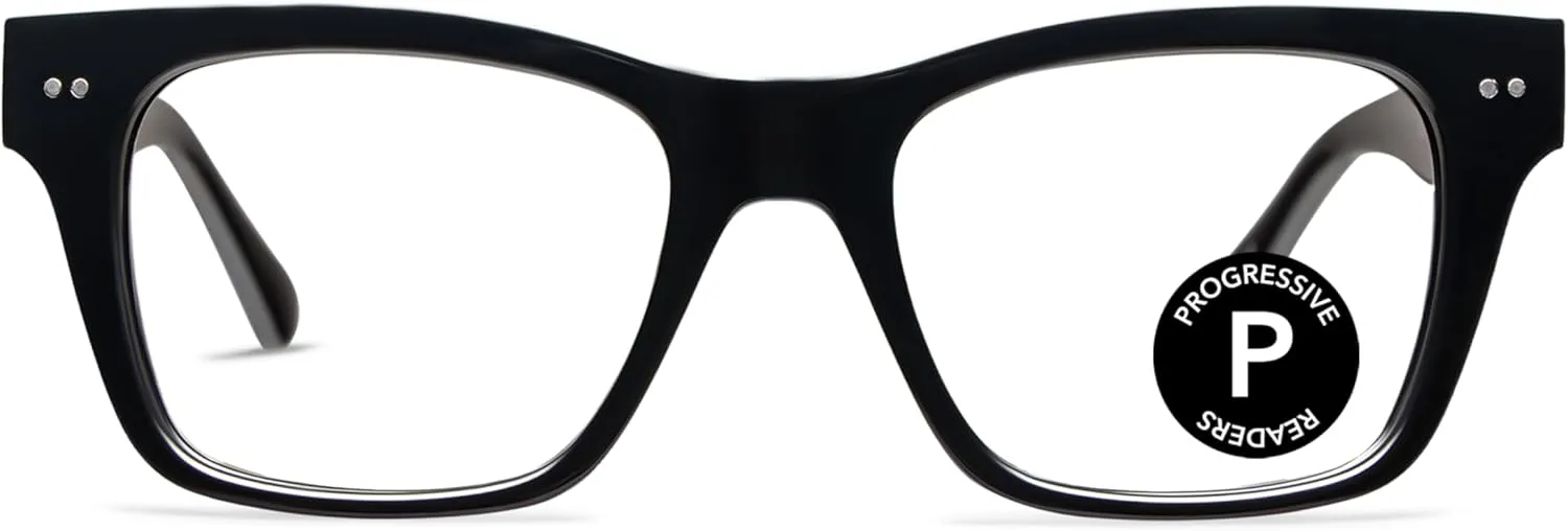 LOOK OPTIC Cosmo Progressive Reader-Stylish Unisex Reading Glasses, Prescription-Quality
