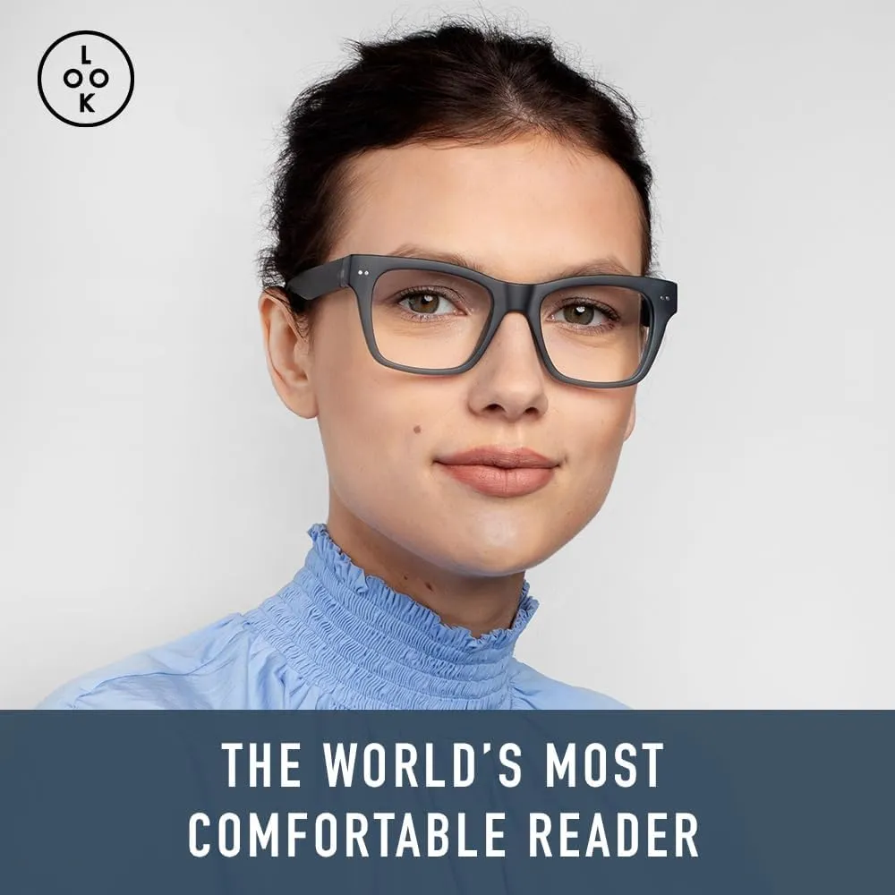 LOOK OPTIC Cosmo Progressive Reader-Stylish Unisex Reading Glasses, Prescription-Quality