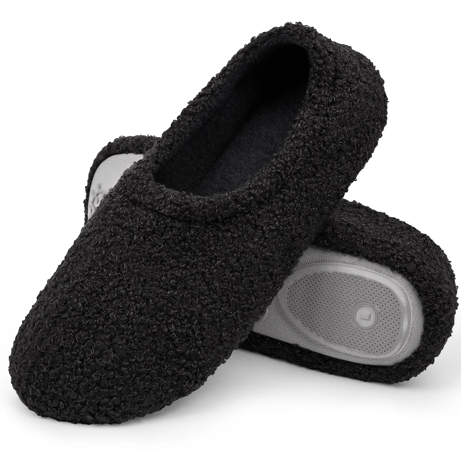 Loritta Women Cozy Rubber Sole Loafer Slippers Indoor Outdoor Soft Warm Comfort Woolly Cotton for Women and Men
