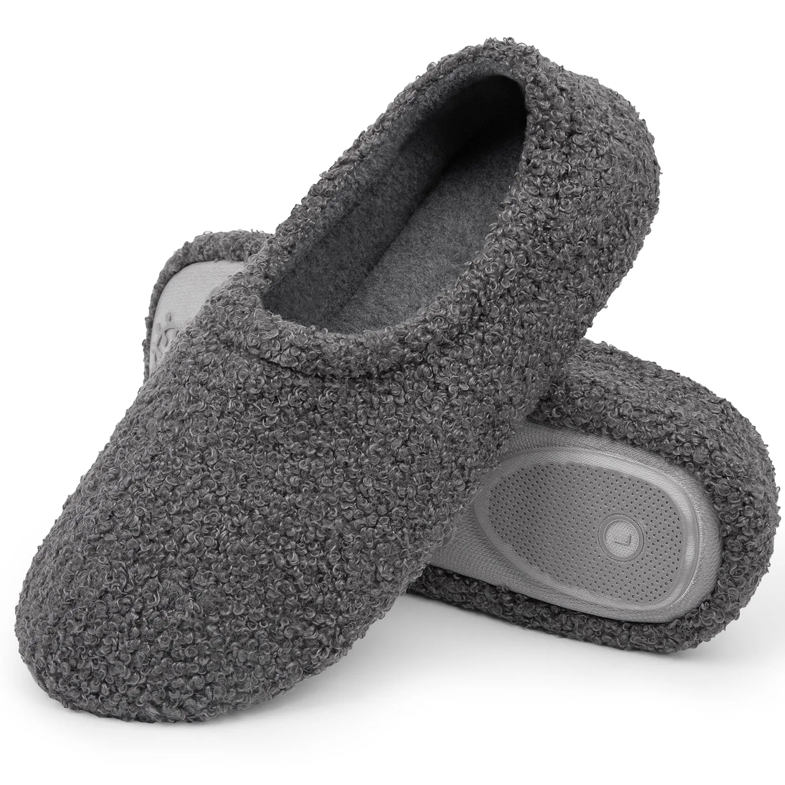 Loritta Women Cozy Rubber Sole Loafer Slippers Indoor Outdoor Soft Warm Comfort Woolly Cotton for Women and Men