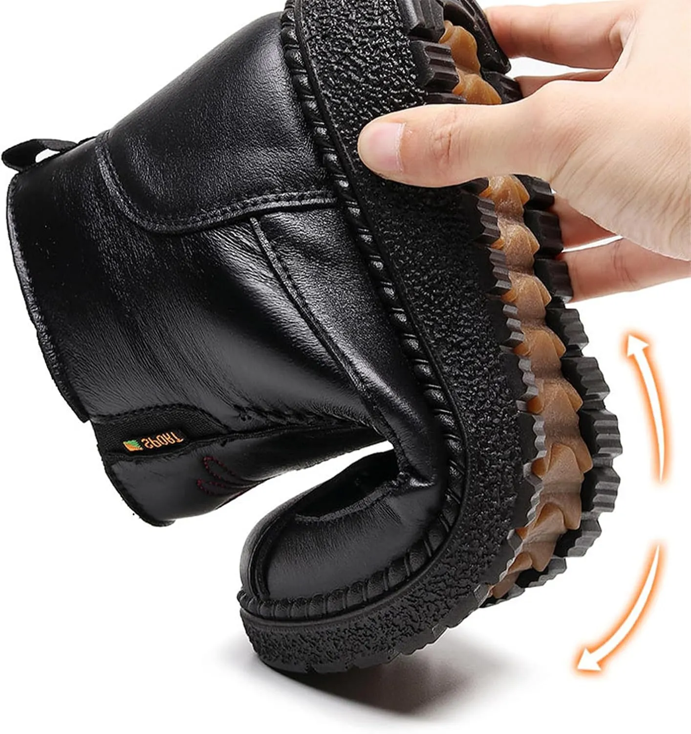 Lossarye Winter Snow Boots for Women Slip On Thickened Warm Fur Lined Zipper Booties Soft Bottom Waterproof Non-Slip Cotton Snow Shoes