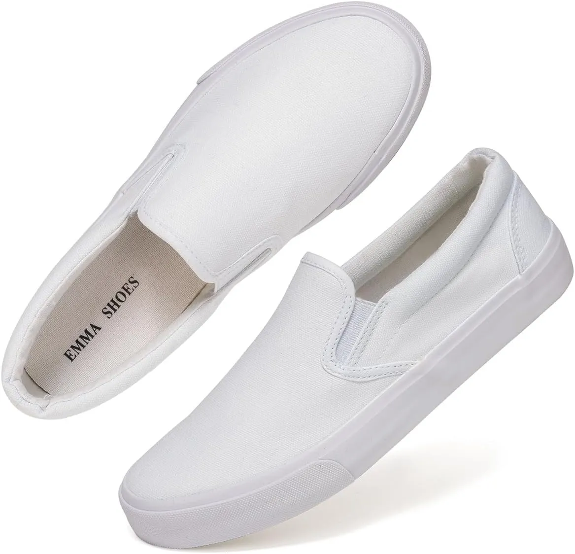 Low-Top Slip Ons Women's Fashion Sneakers Casual Canvas Sneakers for Women Comfortable Flats Breathable Padded Insole Slip on Sneakers Women Low Slip on Shoes
