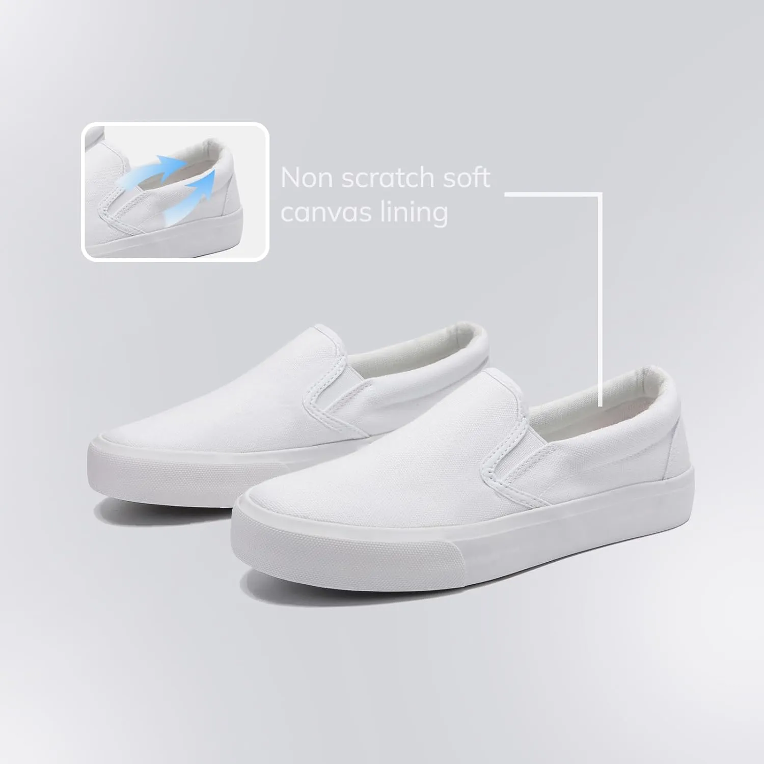 Low-Top Slip Ons Women's Fashion Sneakers Casual Canvas Sneakers for Women Comfortable Flats Breathable Padded Insole Slip on Sneakers Women Low Slip on Shoes