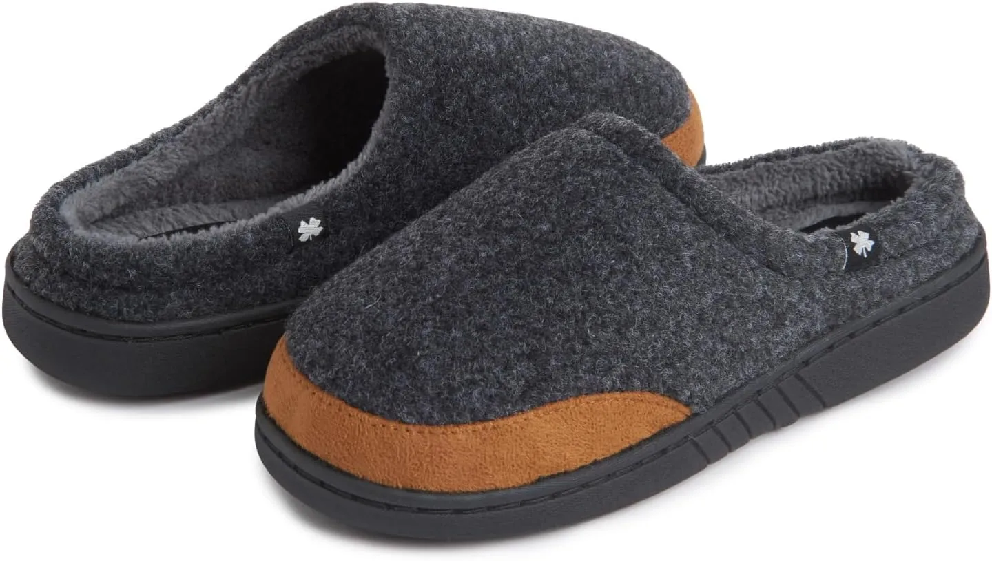 Lucky Brand Boy's Fleece Clog Micro Suede Tab Slippers – Comfortable and Cozy Footwear for Boys