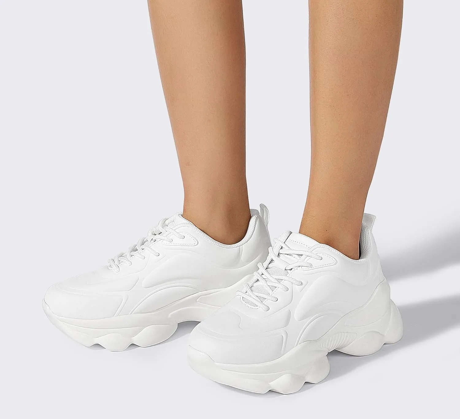 LUCKY STEP Women's 90s Chunky Sneakers Sparkly Bling Rhinestone Rope Platform Casual Thick Dad Rave Walking Shoes