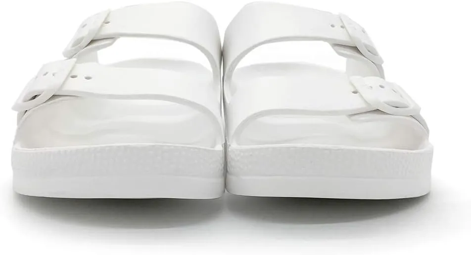 Luffymomo Adjustable Slip on Eva Double Buckle Slides for Mens