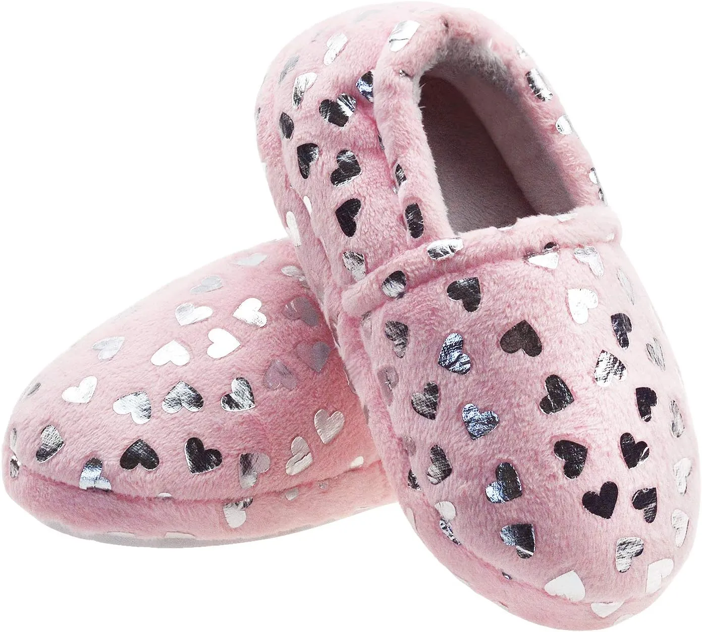 Lulex Girls Cute Fleece Heart Slippers Warm Household Indoor Home Slippers