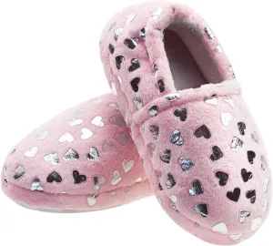 Lulex Girls Cute Fleece Heart Slippers Warm Household Indoor Home Slippers