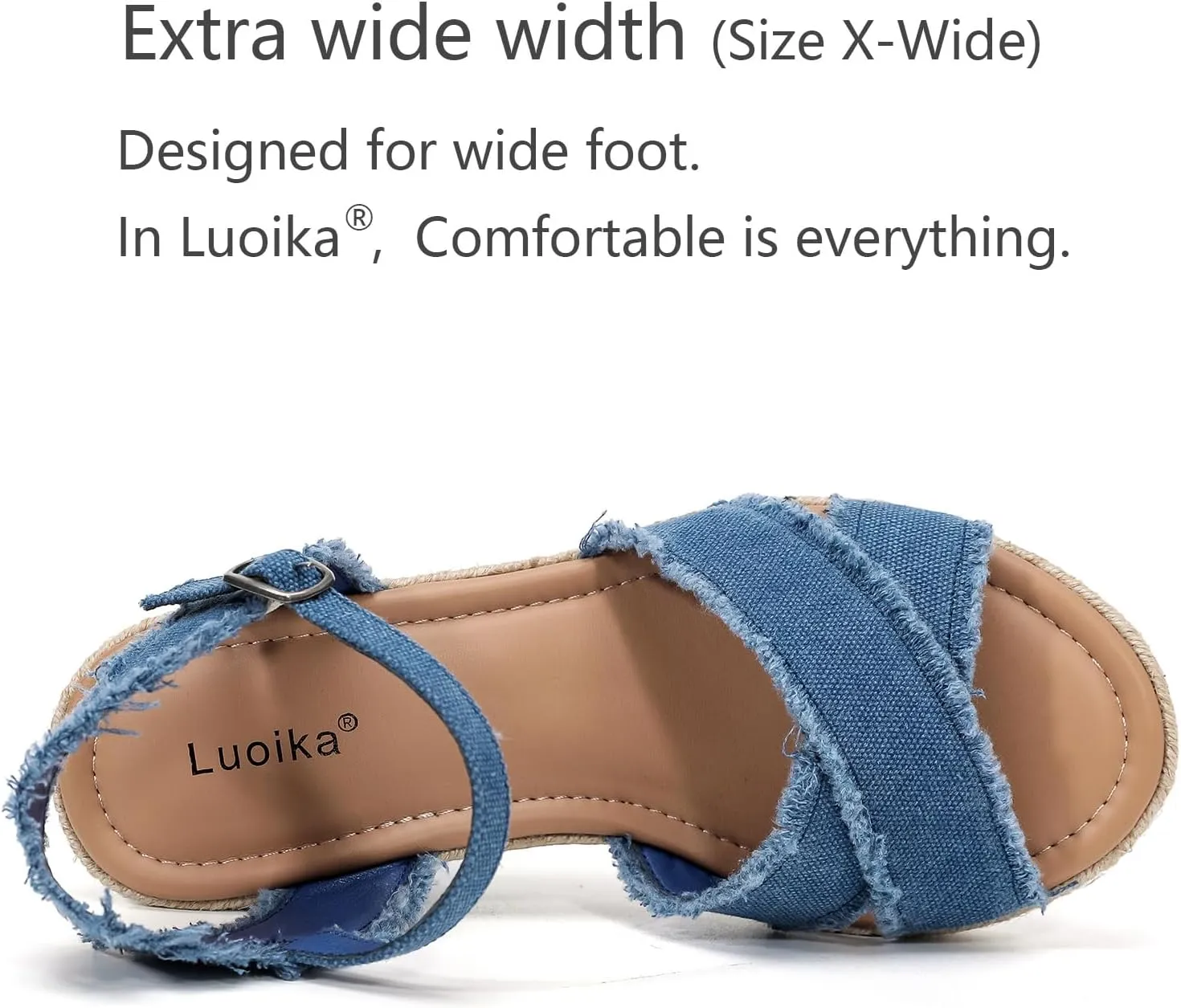 Luoika Women's Wide Width Flat Slides Sandals, Strapy Slide Sandal Slip on Dressy Summer Shoes for Women.