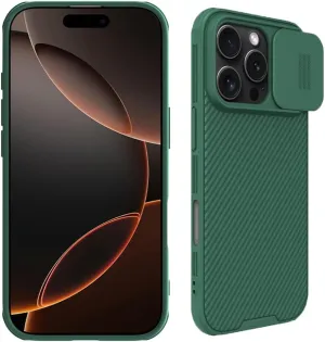 Mangix for iPhone 16 Pro Max Case with Camera Cover,Slim Fit Thin Polycarbonate Protective Shockproof Cover with Slide Camera Cover, Upgraded Case for Phone 16 Pro Max 6.9inch 2024 (Green)