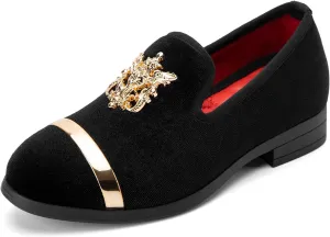 Meijiana Boy's Loafers Slip-On Dress Shoes Dress Formal Tuxedo Shoes