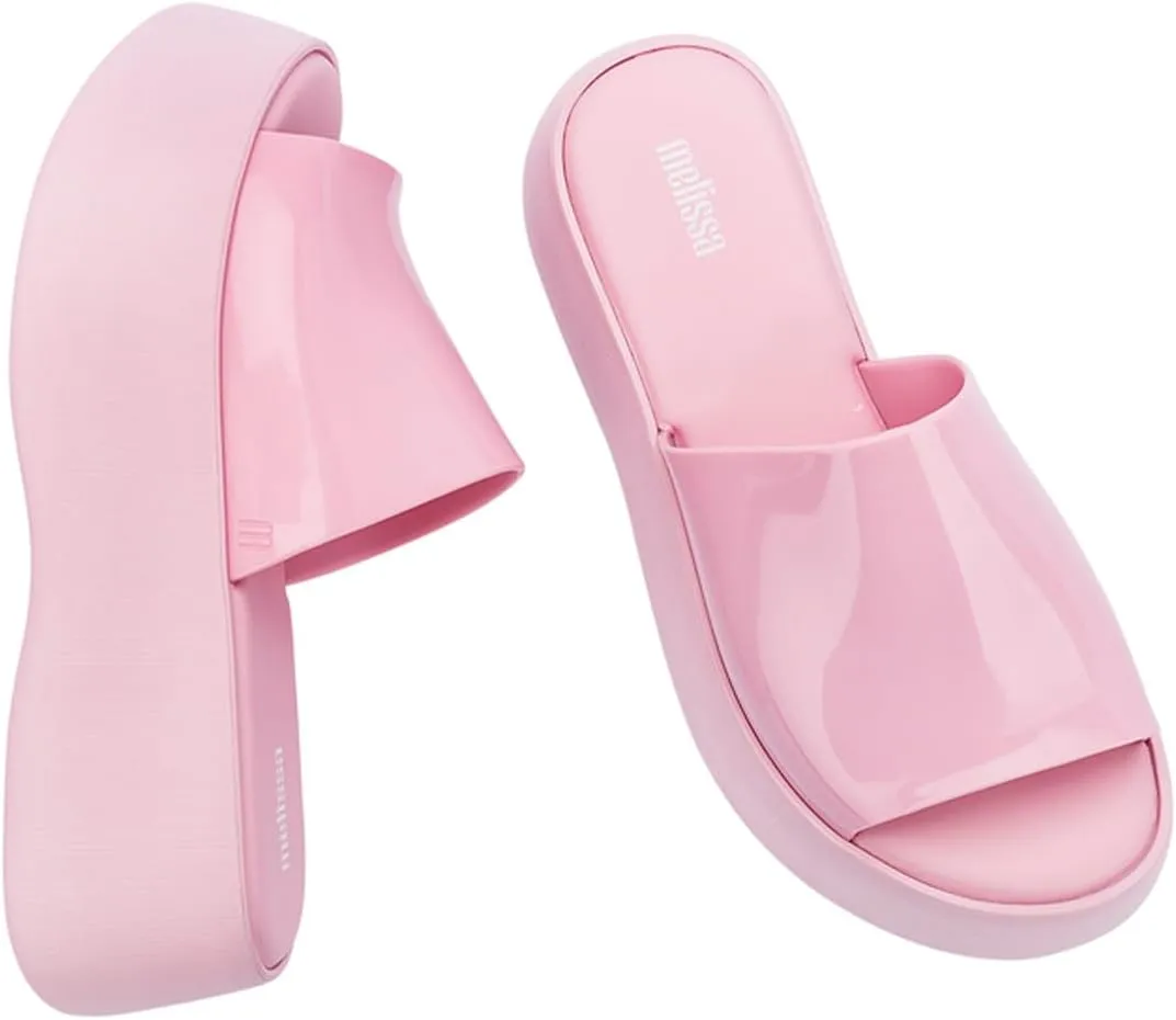 Melissa Becky Platform Slides for Women - Cushioned and Comfortable Chunky Platform Slip-On Sandals with Jelly Upper and Open Toe Design, Vegan