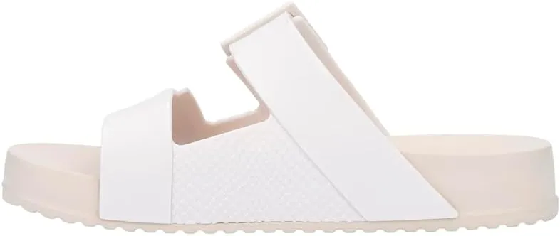 Melissa Cozy Connection Slide - Women's Fashion Sandals with Snakeskin Textural Pattern, Adjustable Buckle - Lightweight EVA Lug Sole - Stylish and Comfortable Slides