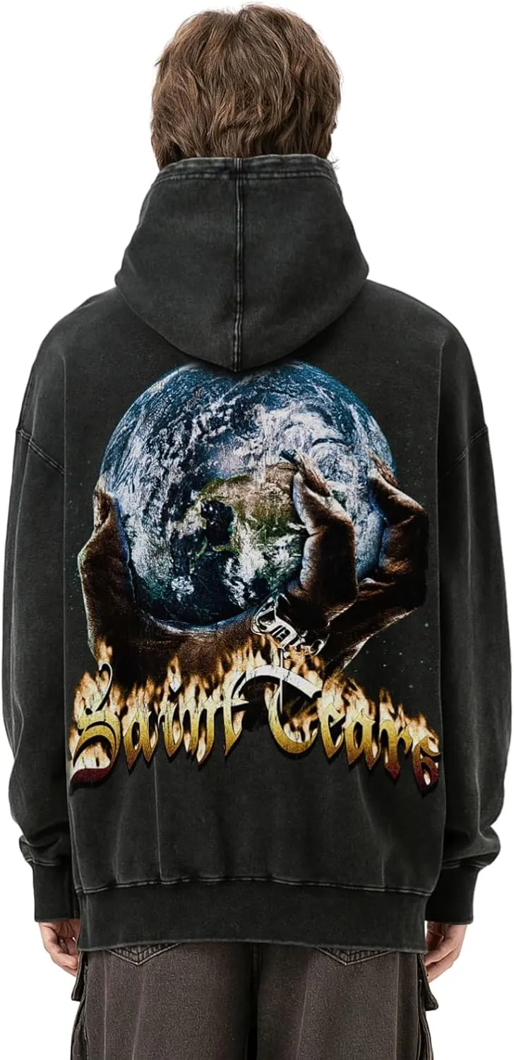 Men's 3D Graphic Print Hooded Casual Oversized Hoodies Pink&Grey Mix Special Color Long Sleeve For Unisex