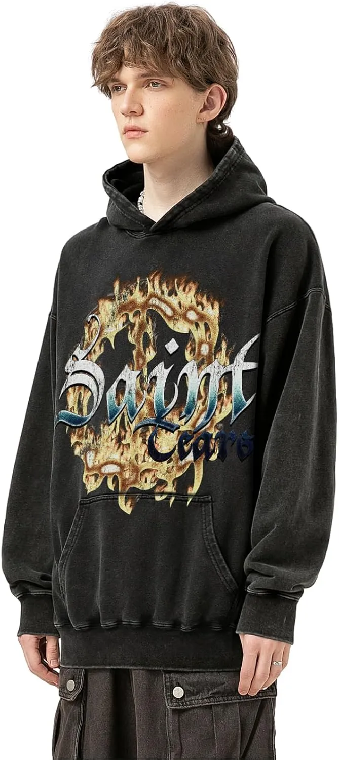 Men's 3D Graphic Print Hooded Casual Oversized Hoodies Pink&Grey Mix Special Color Long Sleeve For Unisex