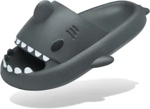 Men's and Women's Shark Slides Cloud Slippers Summer Novelty Open Toe Slide Sandals Anti-Slip Beach Pool Shower Shoes with Cushioned Thick Sole