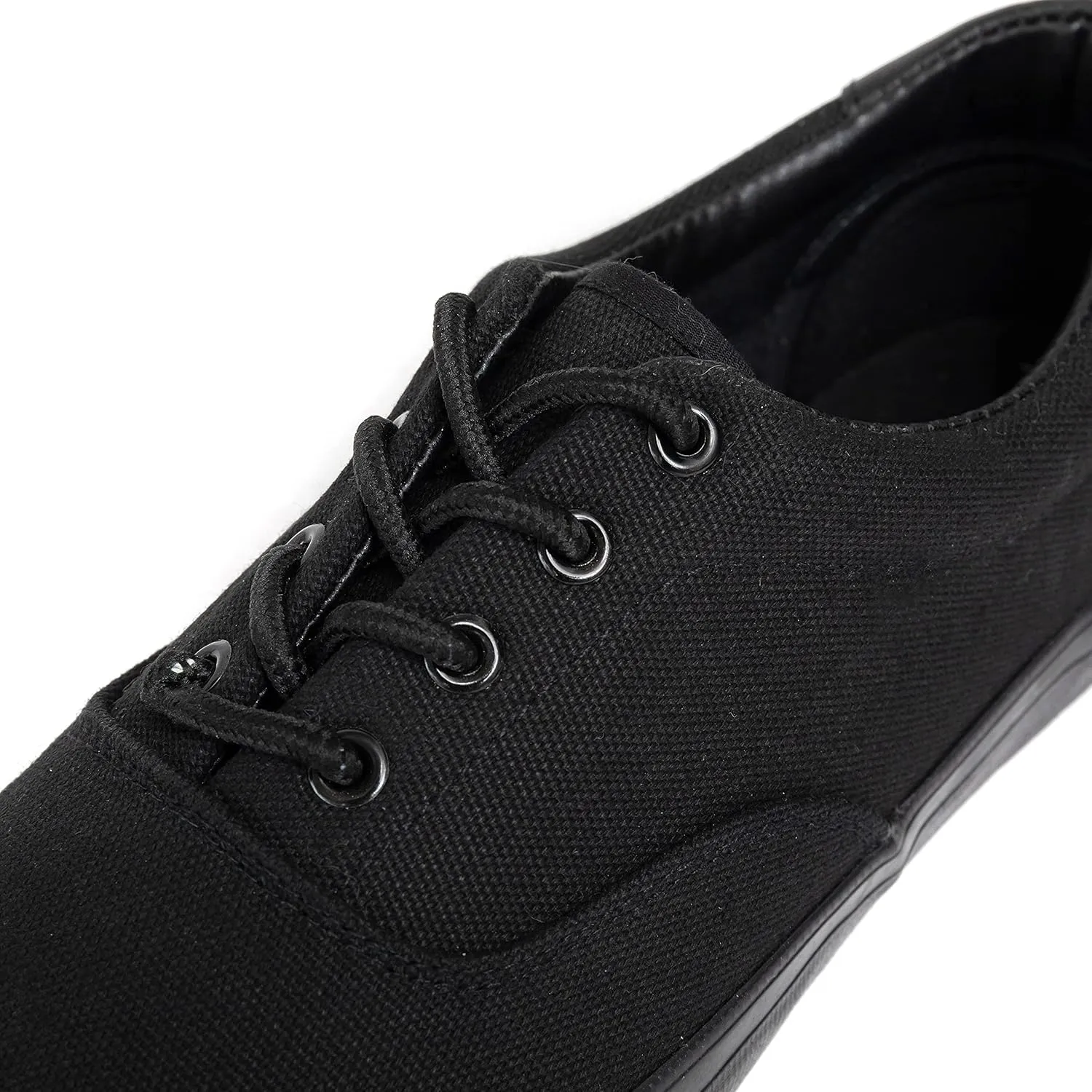 Men's Black Classic Low Top Shoes Canvas Fashion Sneaker with Soft Insole Causal Dress Shoes for Men Comfortable Walking Shoes