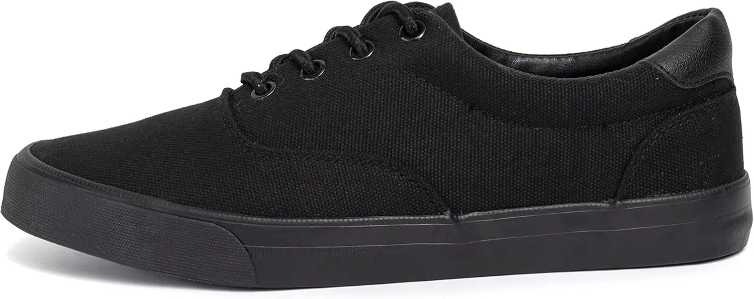 Men's Black Classic Low Top Shoes Canvas Fashion Sneaker with Soft Insole Causal Dress Shoes for Men Comfortable Walking Shoes