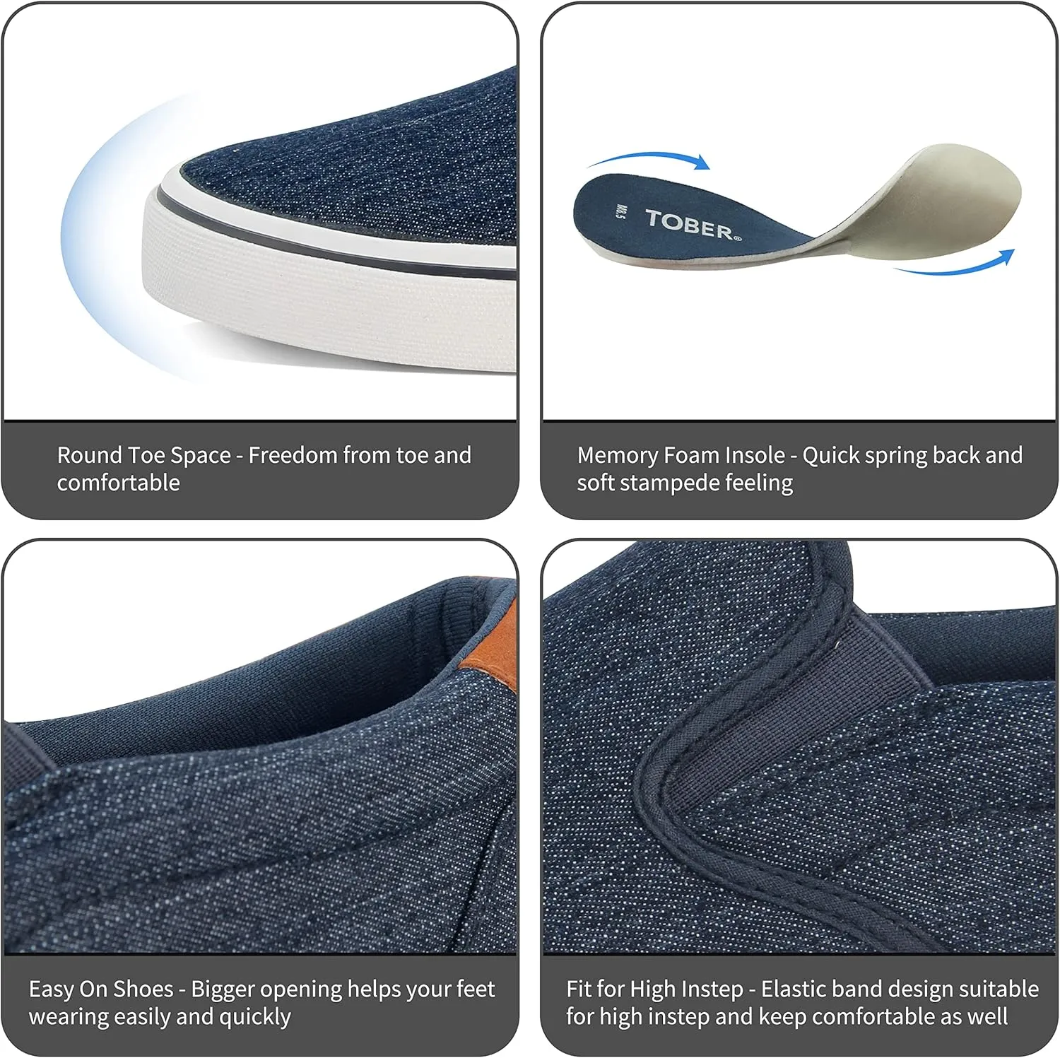 Men's Black Classic Low Top Shoes Canvas Fashion Sneaker with Soft Insole Causal Dress Shoes for Men Comfortable Walking Shoes