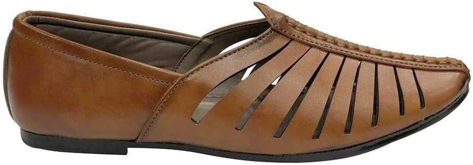 Mens Breathable Comfort Fashion Loafers Sherwani Shoes Indian Flat Ethnic
