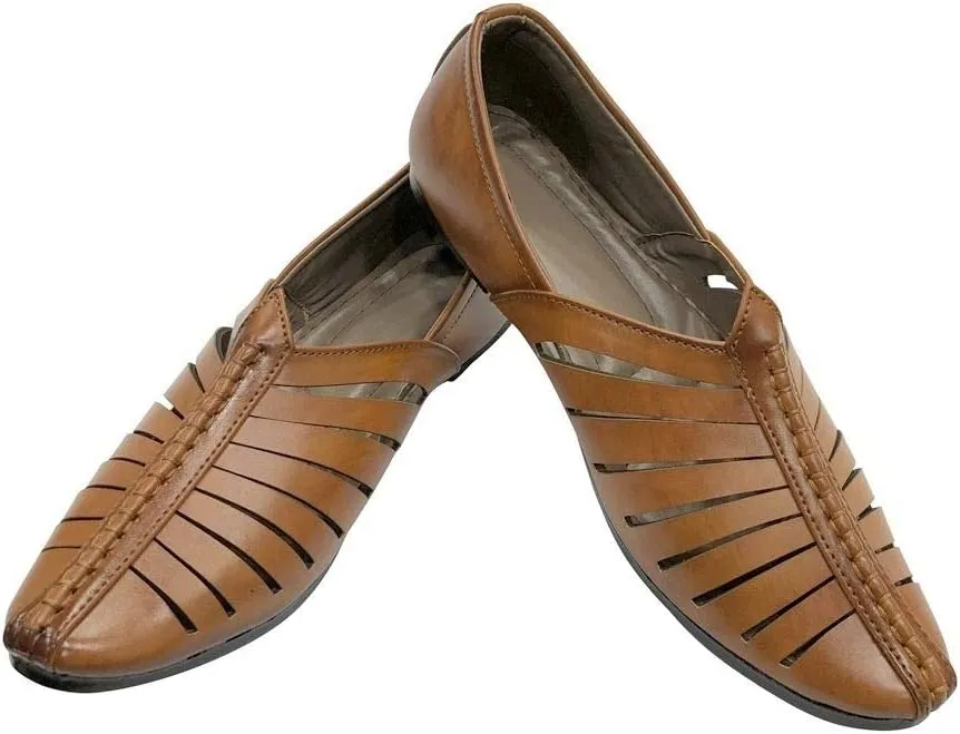 Mens Breathable Comfort Fashion Loafers Sherwani Shoes Indian Flat Ethnic